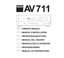 Bedienungsanleitung-Operation Instructions für NAD AV 711 
