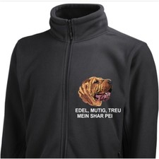 Fleecejacke Jacke SHAR PEI 1 Stickerei by Siviwonder Hund