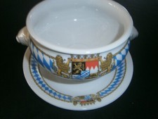 Königlich bayerischer Weißwursttopf mit Unterteller Suppentopf Porzellan