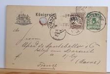 Postkarte Königreich Bayern, gel. 1890 v. Stadtamhof nach Frankreich, Ganzsache