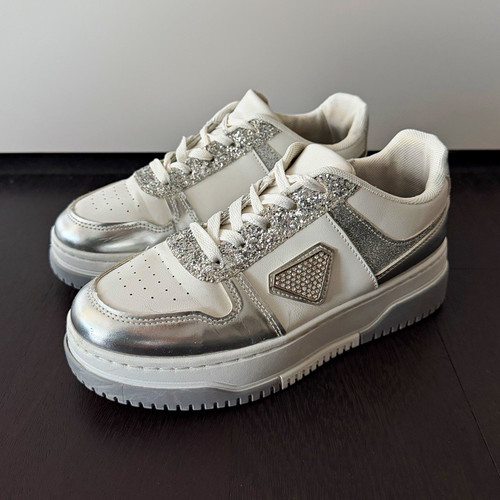 Glitzer sneaker weiß silber - glitzer,