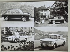 Vintage Pressefoto Autobianchi Fiat Neckar S/W-Hochglanzabzug 1965 mit 4 Motiven