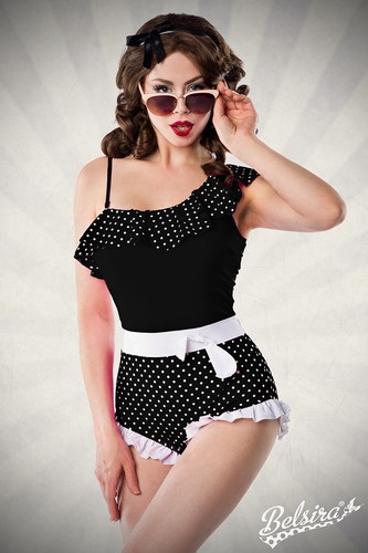 Retro asymmetrischer badeanzug - retro,