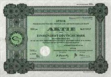 IPTOR Pharmazeutische Präparate St. Ingbert 1966 Saarbrücken Groß Gerau 100 DM
