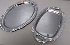 Serviertablett Edelstahl oval Fleisch/Gemüse Platte "Adler Modemarkt" 2er Y 233