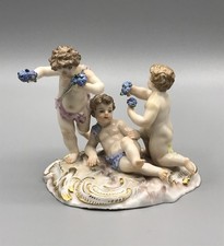 Antike Meissen Figur 3 Putten Putto Knaufzeit 1. Wahl Porzellan Alt Top Zustand