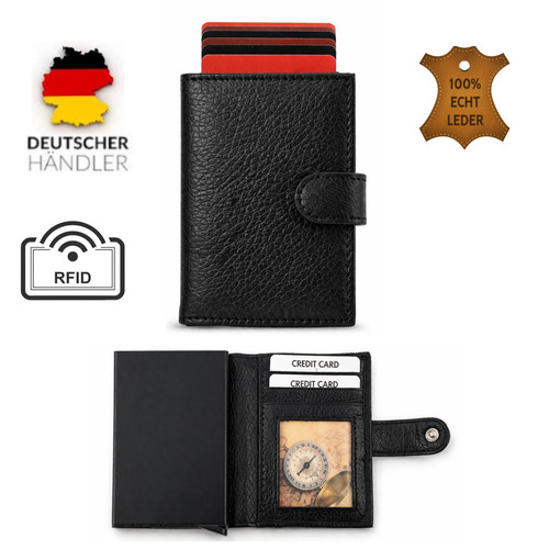 Slim wallet echt leder - echt,