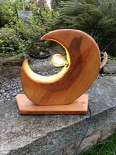 Baumstamm,Holzlampe,Baumscheibe Kernesche,Retro-LED Tischleuchte,Ambienteleuchte