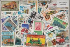 500 verschiedene Briefmarken Verkehr Transport Eisenbahn Schiff Auto Flugzeug