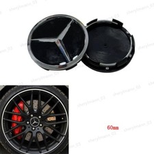 4X 60mm Schwarz Radkappen für