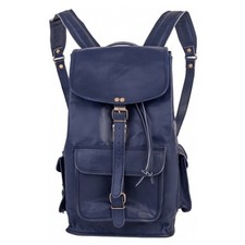Bagind Headley Atmos unisex Rucksack echt Leder blau 18 L