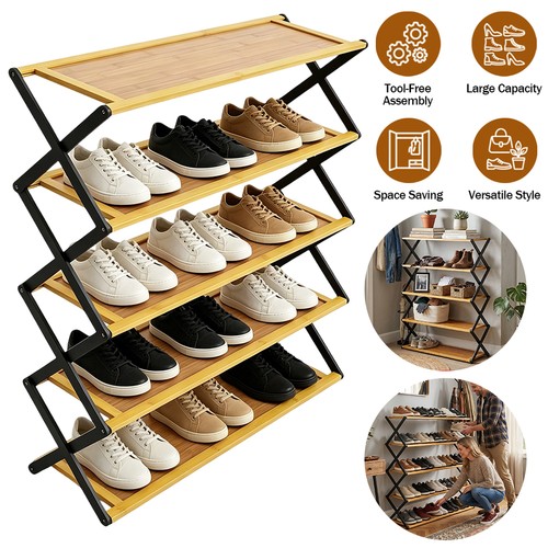 Schuhregal bambus etagen - schuhregal,