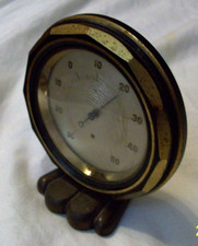 SBF Leonberg Stuttgart Messing Thermometer Art Déco Made In Western Germany 50er