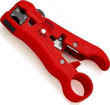 KNIPEX Abisolierwerkzeug für Koax-Kabel u. Datenkabel 166006SB Abisolierer 125mm