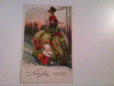 Zum Neuen Jahr. Kinder. Anzug. Zylinder. Leiter. Schere. AK.