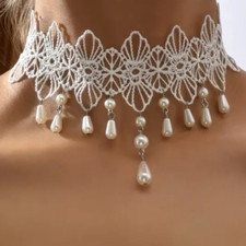 Kette Spitze Stoff Kragenkette