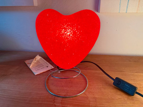 Trio herzlampe rot 80er 90er - rot, 80er/90er