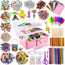 3300+ Stück Bastelsets für Kinder Bastelmaterial in Bastelkoffer, DIY B