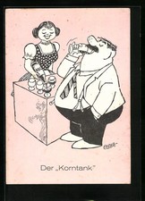der Korntank, Mann trinkt