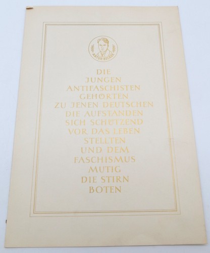Original ddr sonderblatt - original, 1961