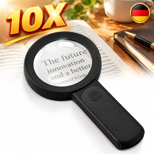 Extra große led handlupe mit - led,