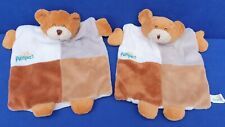 PAMPERS 2 X BÄR SCHMUSETUCH KUSCHELTUCH HANDPUPPE COMFORTER BEAR BRAUN  