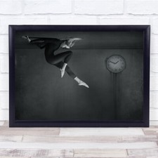 Creative Edit Zeit Uhr Uhr geschlossene Augen Balance Schwerkraft Wandkunst Druck