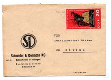 Brief Schneider Deilmann KG Zella Mehlis Thüringen DDR Konfektionsbetrieb