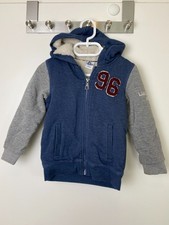Papagino - Grau-Blaue, gefütterte Sweat-Jacke (Gr. 98-104)