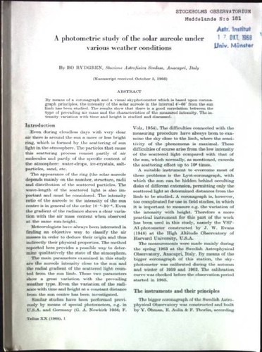Photometric study the - photometric, of
