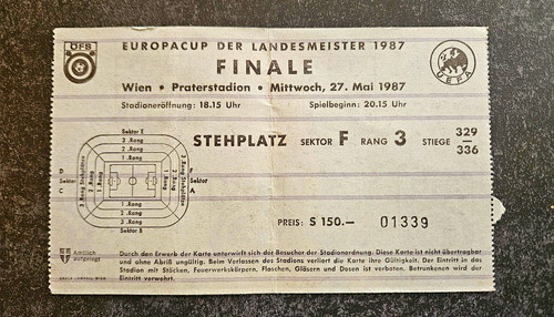 Für sammler ticket - sammler!, europacup