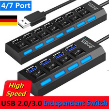 USB 3.0/2.0 Hub 4-7Port Splitter USB Distributor Super Speed ​​Adapter PC USB La