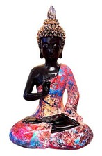 Dekofigur Buddha Schwarz