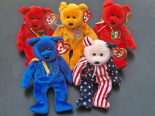Ty Beanie Babies Teddys Bären mit gestickter Flagge aus Sammlung