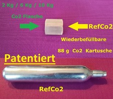 88 g Co2 Kartusche - Wiederbefüllbar ! patentiert ! RefCo2 ! + Befüll Adapter