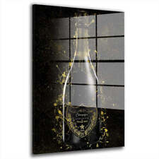 Champagner GOLD LUXURY LIFESTYLE Flasche Acrylglas Wandbild Bild Wanddeko XL