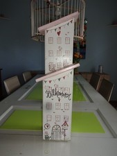 Großes Deko Haus Holz Handarbeit Willkommen Holzhaus Eingang Flur Dekohaus