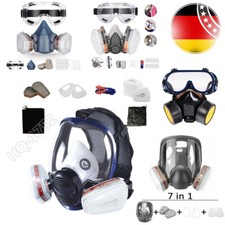 Staubmaske Lackiermaske Atemschutz Vollmasken Gasmaske mit Wechselfilter Satz DE