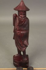 Wasserträger Figur Holz asiatisch geschnitzt alter Mann Japan China 29 cm Deko