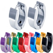 Edelstahl Klappcreolen Creole Ohrringe farbig 2 Varianten Ø 10 oder Ø 14 unisex