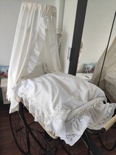 Historischer Antiker Stubenwagen um 1900 Marke Brennabor mit allem Zubehör 