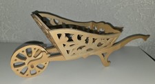 Dekorative Holzschubkarre Laubsägearbeit,  Handarbeit sehr Selten