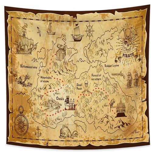 Piratenkarte wandteppich alte - piratenkarte,