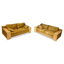 Turri Garnitur Bridge Stoff 11 Grün Mischgewebe Armlehnen Lack Hochglanz 2 Sofas