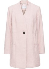 Bouclé-Jacke mit Knopfverschluss Gr. 38 Rosè Damenjacke Mantel Coat Neu