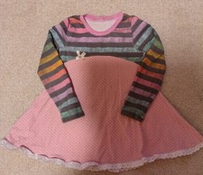 Hand made**Dawanda ? süßes Kleid/Jerseykleid? Gr.104/110 ? Farb-Mustermix