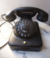 MIX & GENEST, antikes Bakelit Telefon mit Wählscheibe, 1940er, RARITÄT MAKELLOS!