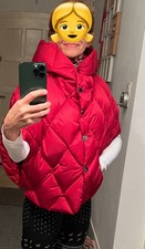 Hochwertige Daunen Jacke / Weste In Wunderschönem Rot 38 Neuwertig mit Kapuze M