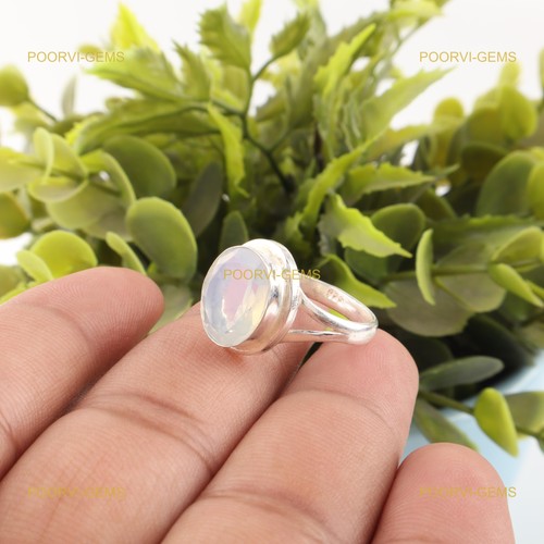 925 sterling silber - oval, milky