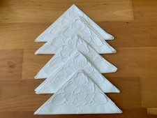 Stoff Servietten weiß mit in sich Stickerei Blume 38 x 38 cm Baumwolle 